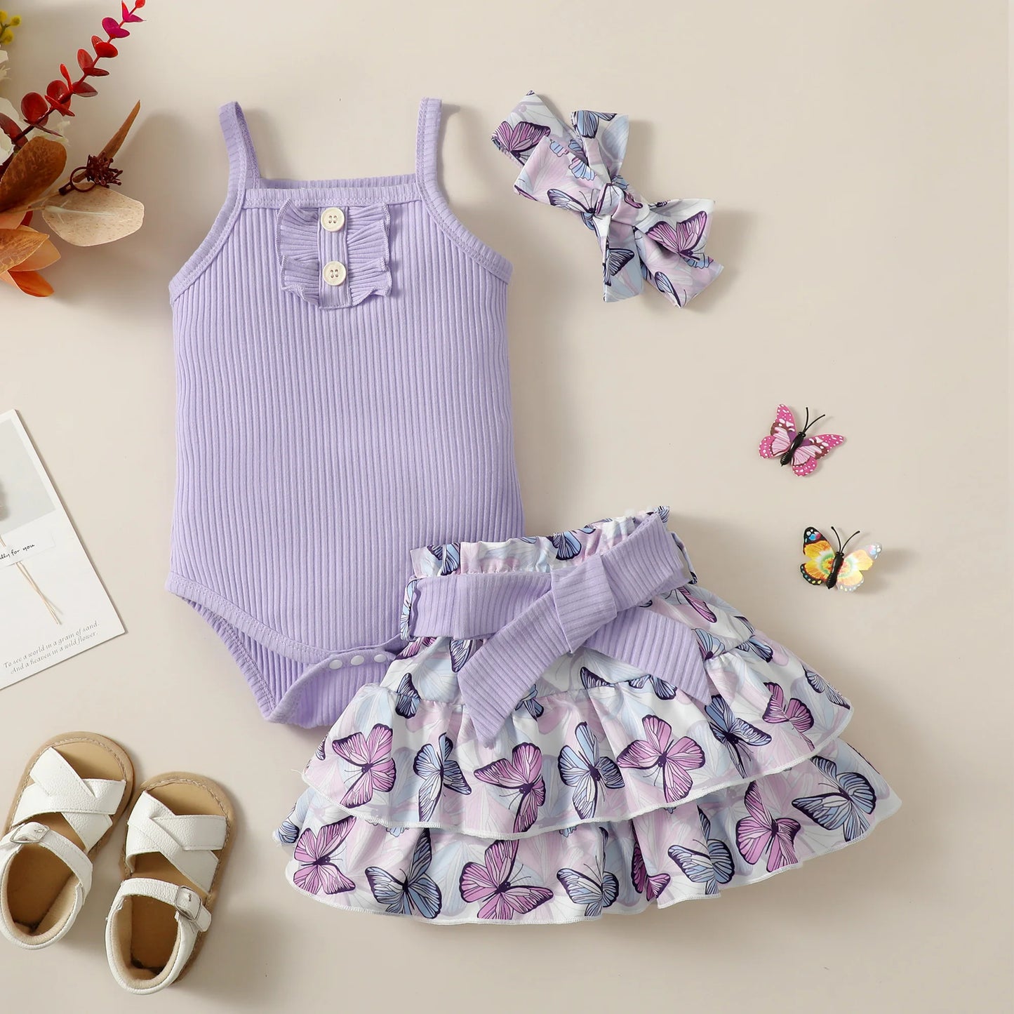 0-2 Year Old Baby Girls Summer Sleeveless Outfit