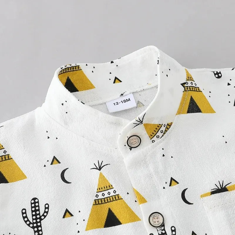 2PCS 100% Cotton Random Full Print Short Sleeved Outfit