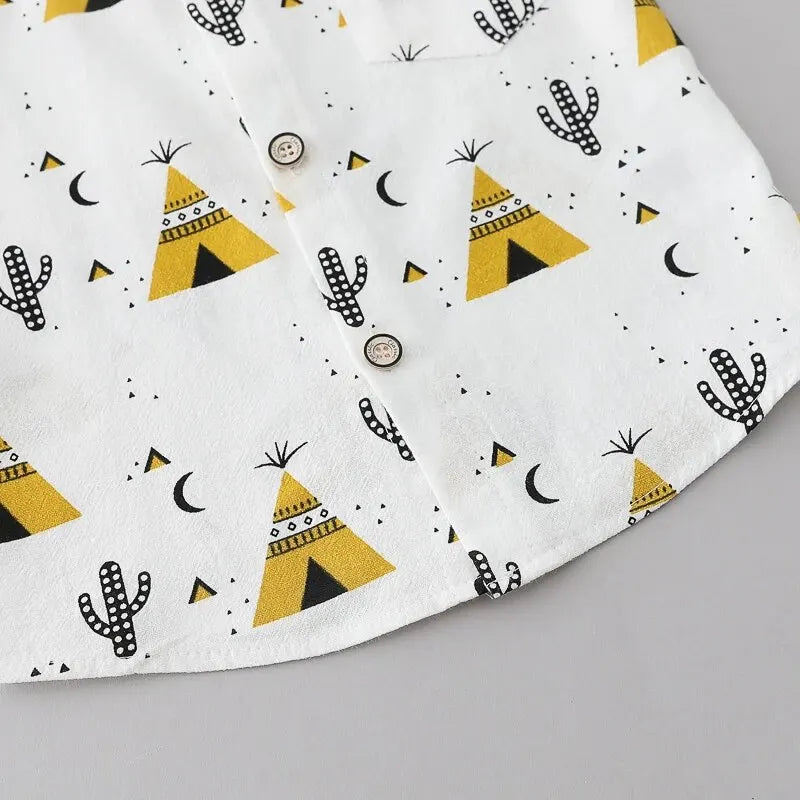 2PCS 100% Cotton Random Full Print Short Sleeved Outfit