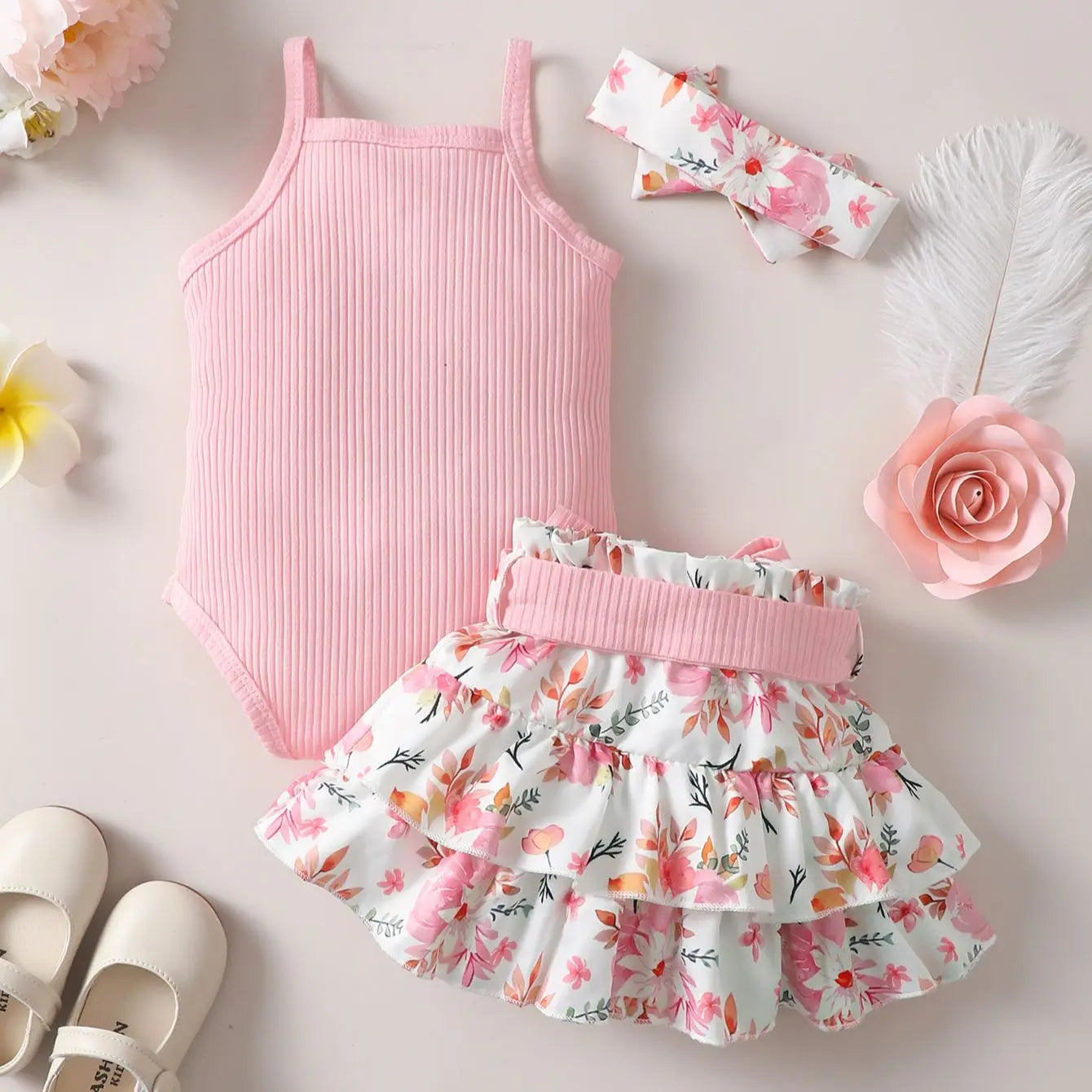0-2 Year Old Baby Girls Summer Sleeveless Outfit