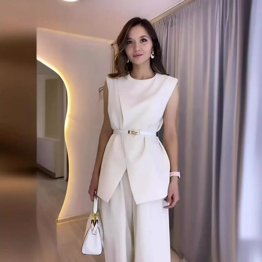 Women's Two-piece Set Solid Color Suit