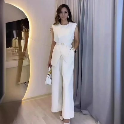 Women's Two-piece Set Solid Color Suit