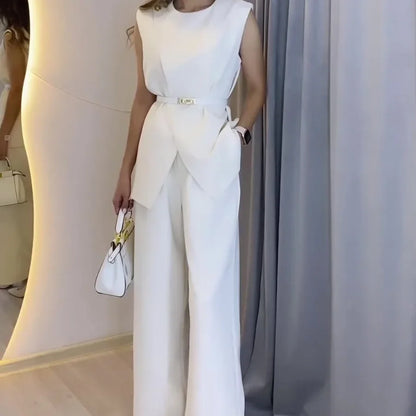 Women's Two-piece Set Solid Color Suit