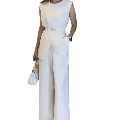 Women's Two-piece Set Solid Color Suit