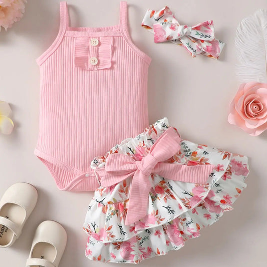 0-2 Year Old Baby Girls Summer Sleeveless Outfit