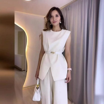 Women's Two-piece Set Solid Color Suit