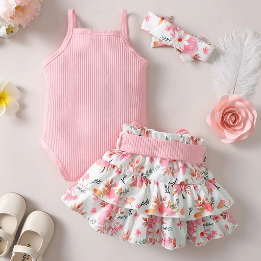0-2 Year Old Baby Girls Summer Sleeveless Outfit